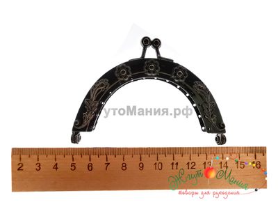 Металлическая застёжка для сумки - ВС-15 Фермуар 8см*4,5см - ЧЁРНЫЙ