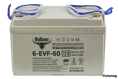 Тяговый аккумулятор RuTrike 6-EVF-60 (12V60A/H C3)