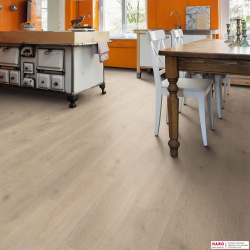 Декор ламината Haro Tritty 100 Дуб Контура Каменно-Серый 538696 в интерьере комнаты