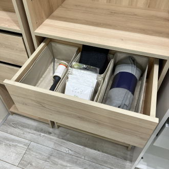 Набор коробок 4 штуки, бежевый (разные размеры)