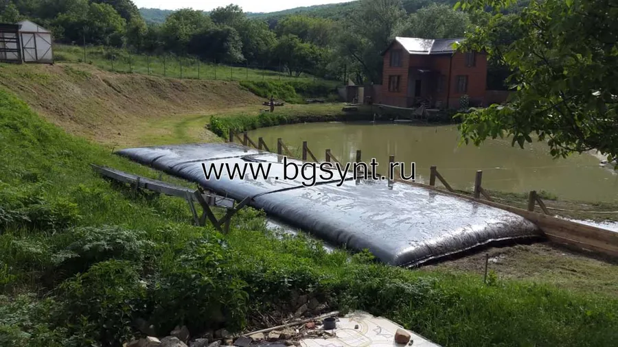 Обезвоживание донных илов при экологической реабилитации пруда в геотубах МИАТУБА