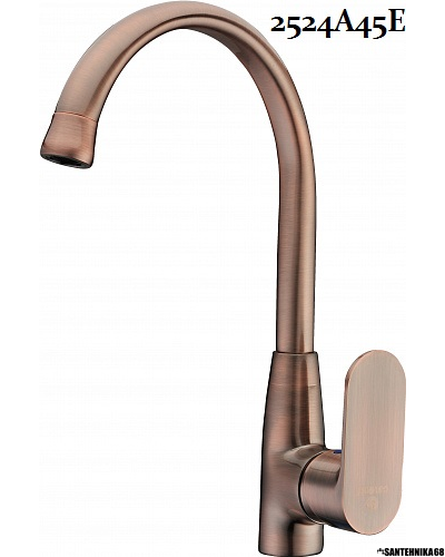 Смеситель для кухни боковой на гайке однозахватный Calorie 2524A45 40 мм хром золото черный белый медь сатин