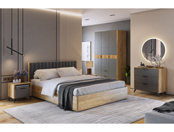 Композиция спальни АДАМ Дуб Крафт Золотой/Графит