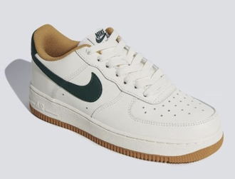 Nike Air Force 1 '07 Low White Green (Экокожа) арт 1