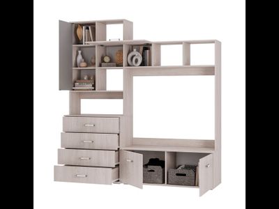 Гостиная Белла центральная секция ясень белый (Мебелони)