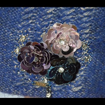 Вязаная васильковая женская шапка Vizio Италия 5800