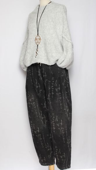 Джинсы "Серые веточки" графит р.48-54