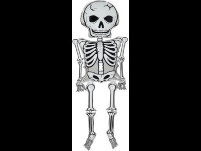 Шар 3D (103''/262 см) Фигура, Скелет XXL (сидячий), Белый