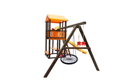 Детский уличный игровой комплекс Perfetto sport Bari 3 с качелями Паутина в Воронеже,