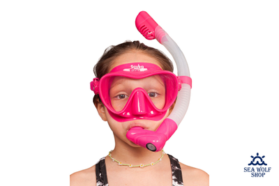 Маска для дайвинга с трубкой Scuba Brothers Flipper Pink, комплект