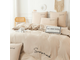 Однотонный сатин постельное белье с вышивкой цвет Кремовый (1.5 спальное, двуспальное, Евро и Дуэт семейный) CH034