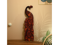 Модель № W180: настенное панно "Павлин" из дерева албезии