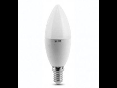 Лампа светодиодная Gauss Elementary Свеча E14 6W(420lm) 3000K 2K 100x37 матовая, пластик/алюм. 33116