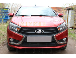 Защита радиатора Lada Vesta 2015- / Vesta SW 2017- / Vesta Cross 2018- / Vesta SW Cross 2018- 4 части black верх