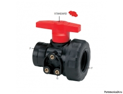 Кран 2х ходовой; тип ручки LL; крепление TYPE 1; вх.-вых.Г1"1/4