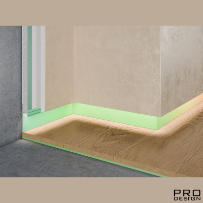 Теневой плинтус скрытого монтажа Pro Design 7209 Крашенный по RAL