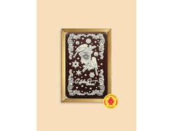 Купить пряник в шоколаде "С Новым годом "Снегири с часами", 160 грамм, фото