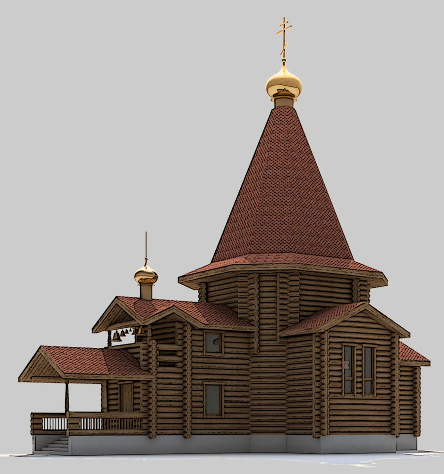 Деревянная церковь. Исходная картинка