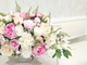 Романтичная Композиция в белом и розовом цвете из искусственных цветов № КВВ042