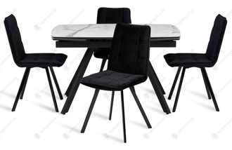OSLO compact ceramic K005 / черный металл + стул Bar черный велюр / черный