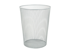 Корзина для бумаг, металлическая, серебристая (9л)