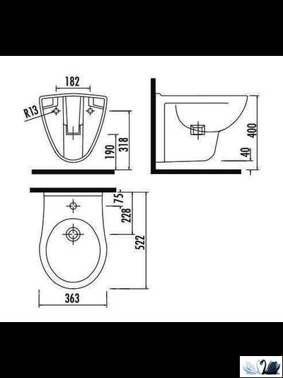 Подвесное биде Creavit Yedigoller