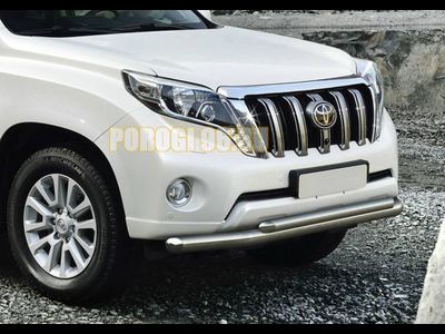 Защита переднего бампера d76/d57 на Toyota Land Cruiser Prado 150 (Ленд Крузер Прадо 150) (2009-2017)