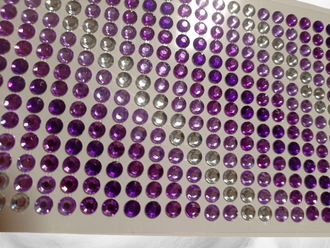 Стразы на липкой основе, трехцветные, диаметр 6 мм, вариант 1