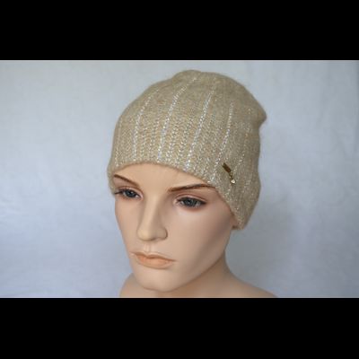 Вязаная шапка с украшениями Vizio Италия 6950 CY бежевая