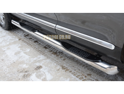 Пороги труба с проступью d76 для Volkswagen Touareg (2007-2010)
