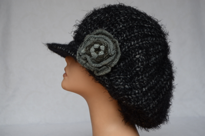 Женская вязаная зимняя кепка с цветком фото итальянских кепок для женщин