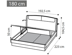 Кровать "Sinkro" с подъёмным механизмом 180х200 см (экокожа Castoro)