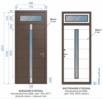 входная дверь (мдф с фрезеровкой)