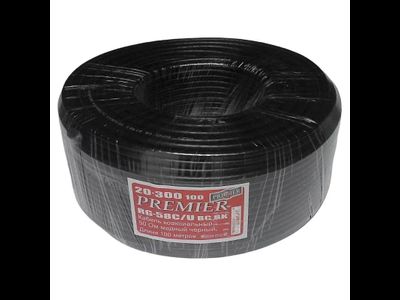 Кабель радиочастотный Premier RG-58 C/U BC BK коаксиальный 50 Ом медный черный