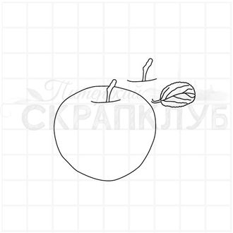 Штамп яблоко с листиком