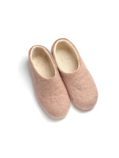 Войлочные тапочки кремовые