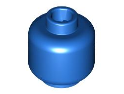 Minifigure, Head Plain - Hollow Stud, Blue (3626c / 4586188 / 6366741)