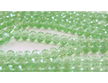 Бусины стеклянные граненые &quot;Рондель&quot;, 6 мм, цвет светлый зеленый (309)