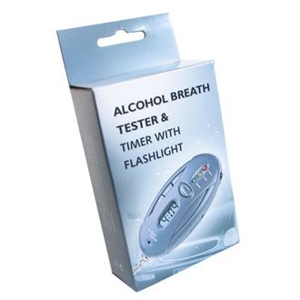 Алкотестер-брелок ALCOHOL BREATH TESTER AND TIMER WITH FLASHLIGHT