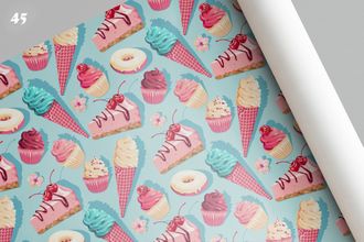 Упаковочная бумага/Сладости  ,100х70 см.