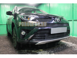 Защита радиатора Toyota Rav4 2015-2019 black верх
