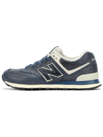 New Balance 574 Leather Blue с мехом