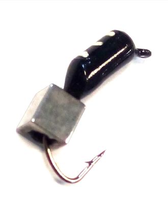 Мормышка вольфрамовая Столбик чёрн куб латун. вес.0.63gr.12mm. d-2.5mm,