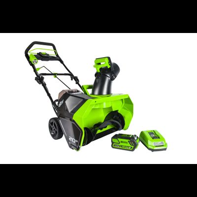 Снегоуборщик Greenworks GD40SB, SET: АКБ 4 Ач и ЗУ