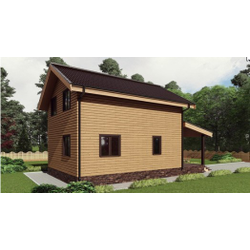 Двухэтажный каркасный дом с четырьмя спальнями 93м² (SK36)