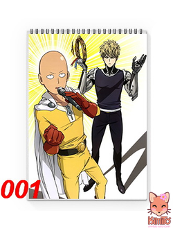 One-Punch Man  блокнот А6 на пружине или на скрепке