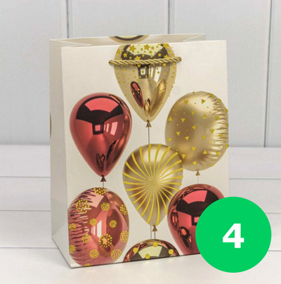 Пакет подарочный "Воздушные шары" (микс), 18*23*10см