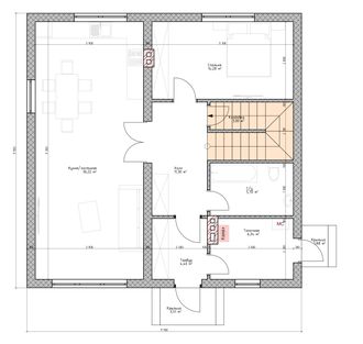 Двухэтажный дом с тремя спальнями 142м² (S92)