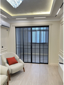 перегородка раздвижная рифленое стекло