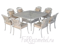 Садовый обеденный комплект Capri 8 из литого алюминия